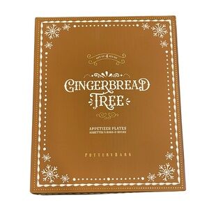 NIB Pottery Barn Gingerbread Tree Plates - Set of 4